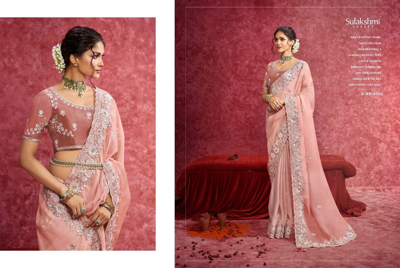  Ambika By Sulakshmi 4201 To 4209 Series Indian Traditional Wear Collection Fancy Colorful Party Wear Soft Silk Saree At Wholesale Price